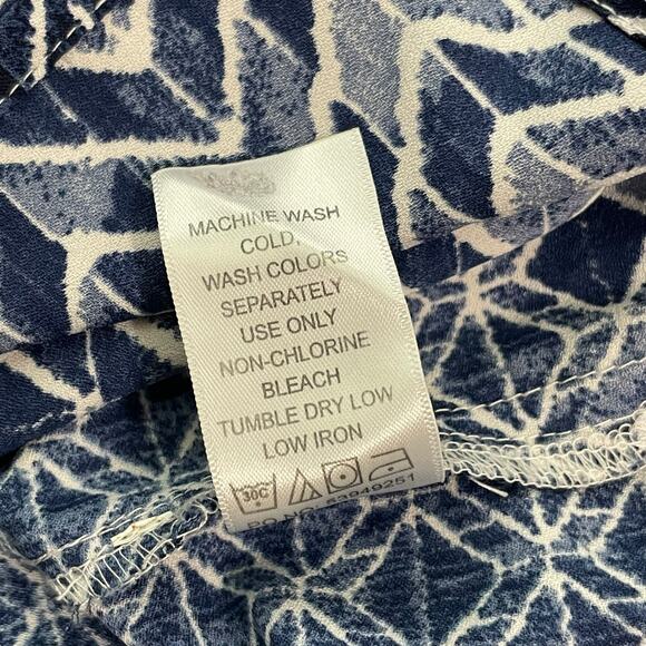 Catherines Womens Plus Size 3X Cold Shoulder Georgette Blue Short Sleeve Top - Picture 6 of 9